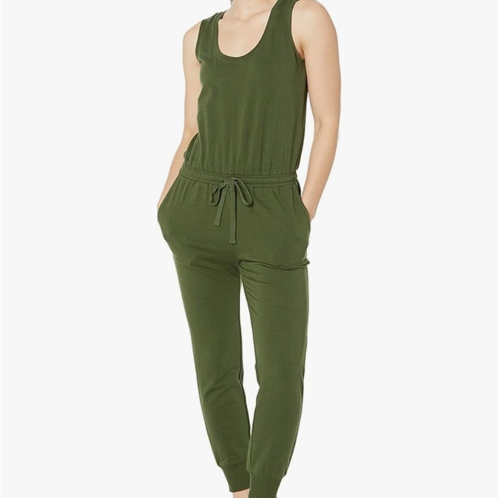 Women’s Studio Terry Stretch Jumpsuit Athletic Fitness Yoga Workout One Piece
